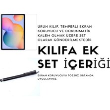 MTK Moveteck Samsung Galaxy Tab A8 10.5 SM-X200 X205 X207 Kılıf Dönebilen 360 Tablet Kılıfı + Ekran Koruyucu Cam + Dokunmatik Kalem Set