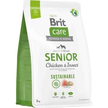 Brit Care Senior Digest Relax Tavuklu Larvalı Yaşlı Köpek Maması 3 kg
