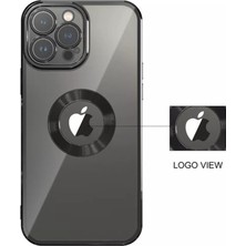 Dexmon iPhone 13 Pro Max Kılıf 5d Kamera Lens Korumalı Logo Gösteren Kenarları Renkli Arkası Şeffaf Silikon