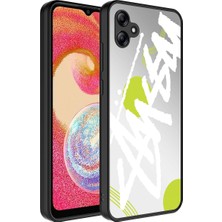 noktaks - Samsung Galaxy A04E - Kılıf Aynalı Desenli Kamera Korumalı Parlak Mirror Kapak - Yazı - T26815