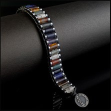 Seven Art Jewelry, Obsidyen, Havlit, Ametist, Kaplangözü, Yıldız Taşı, Hint Akiği, Sodalit, Jasper, Kırmızı Akik Bileklik Hediye Bileklik Kadın Bileklik Erkek Bileklik