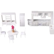 Avocado 1:25 Beyaz Minyatür Mutfak Mobilya Seti Model Yapı Kitleri Çocuk Diy (Yurt Dışından)
