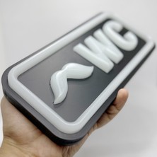 Leon Işık 'erkek Wc' Işıklı Özel Tabela-Led ile Neon Görünümlü Tabela-Mavi