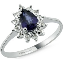 Assos Damla Safir Taşlı Pırlanta Yüzük