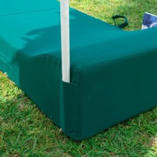 VOOYT Sunbed Ultimate Comfort Katlanır Şezlong Minder ve Puf Seti Su Geçirmez ve UV Korumalı Kumaş Yeşil
