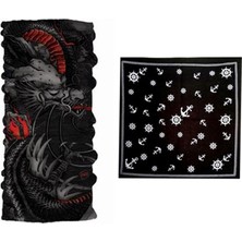 Bullt Kare Bandana Dümen Siyah+Narr Wyvern