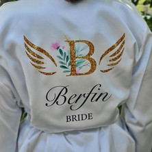 Dc Dokme Bride Sabahlık Gelin Için Tasarlanmış Sabahlık (Kişiselleştirilmiş Baskı)