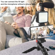 Hobimtek Profesyonel Vlogging Seti Video Kiti Tripod Mikrofon LED Işık Telefon Tutucu Kumandalı Selfie Vlog Tiktok Youtube