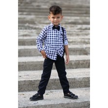 Mnk Baby & Kids Ekose Desen Askılı Pantolon Takım Erkek Çocuk 2 Yaş Özel Olay için MNK0436