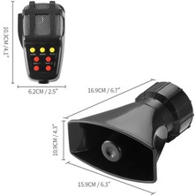 BTM Otomotiv 7 Sesli Mikrofonlu Megafon Siren 100 Watt Yuksek Sesli 12 Volt Uyumlu
