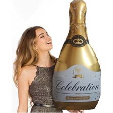 Pandoli Bride To Be Parti Şampanya Şişesi Şeklinde Folyo Balon 86 x 45 cm Gold Renk 1 Adet