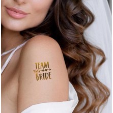 Pandoli Oklu Team Bride Yazılı Tattoo Altın Renk Yaldızlı Geçici Dövme 5x5 cm 10 Adet