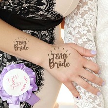 Pandoli Team Bride Yazılı Tattoo Altın Renk Yaldızlı Geçici Dövme 5 x 5 cm 10 Adet