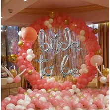 Pandoli El Yazısı Dizayn Bride To Be Yazılı Folyo Balon Set Gümüş Renk 45 x 27 cm