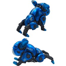 PopŞeker  Havlayan, Işıklı ve Ayarlanabilir Oyuncak Robot Metal Köpek 12CM. Mavi