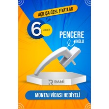 Rami Yapı Market 6 Adet Pvc Pimapen Beyaz Pencere Kolu & Sürme Kapı Kolu Pimapen Pencere Kolu