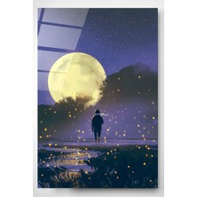 Hinora Gece ve Dolunay Cam Tablo, Dekoratif Cam Tablo