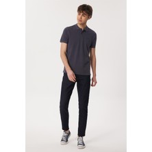 Lee Cooper Twins Erkek %100 Pamuk Polo Yaka T-Shirt Antrasit