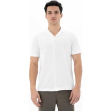 Ar-ma Erkek Polo Yaka Kısa Kollu Gömlek Regular Fit %100 Pamuk Penye Pike Düğme Kapamalı Cepsiz Y25374351101