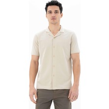 Ar-ma Erkek Polo Yaka Kısa Kollu Gömlek Regular Fit %100 Pamuk Penye Pike Düğme Kapamalı Cepsiz Y25374351101