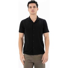 Ar-ma Erkek Polo Yaka Kısa Kollu Gömlek Regular Fit %100 Pamuk Penye Pike Düğme Kapamalı Cepsiz Y25374351101