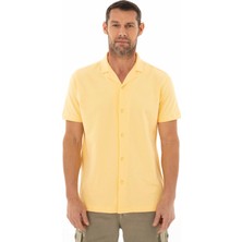 Ar-ma Erkek Polo Yaka Kısa Kollu Gömlek Regular Fit %100 Pamuk Penye Pike Düğme Kapamalı Cepsiz Y25374351101