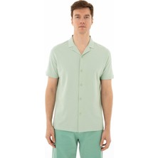 Ar-ma Erkek Polo Yaka Kısa Kollu Gömlek Regular Fit %100 Pamuk Penye Pike Düğme Kapamalı Cepsiz Y25374351101