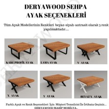 Deryawood Masif Ahşap Walnut Orta Sehpa 90*90  cm