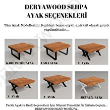 Deryawood Masif Ahşap Walnut Orta Sehpa 100*100  cm