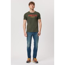 Lee Cooper Real Erkek %100 Pamuk O Yaka T-Shirt Haki