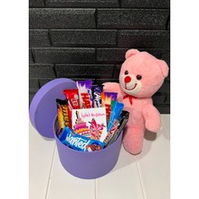 Lenostra Kız Arkadaşa Dogum Gunu Hediyesi Bol Atıştırmalıklı ve Pembe Ayıcıklı