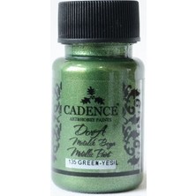 Cadence 135 Dora Yeşil Metalik Boya 50ML Sedef Görünüm Özelliği ile Dekoratif Kullanım İçin