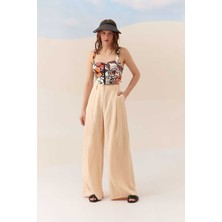 ROMAN Geniş Paça Pantolon Naturel Y2312060_069