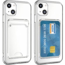 Techno Guru iPhone 13 Kılıf Kartlıklı Şeffaf Setra Clear Esnek Silikon Kapak
