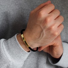 Lilarote 14 Ayar Altın Derili Erkek Bileklik