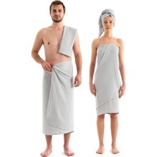 Denizli Concept  Müslin Banyo Havlu Seti Gri