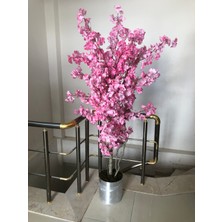 Cihan Çiçekçilik Pembe Bahar Dalı 175 cm Metal Saksıda