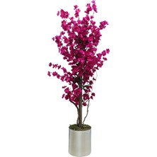 Cihan Çiçekçilik Mor Bahar Dalı 180 cm Yapay Ağaç 30X30 Metal Saksı
