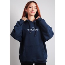 to Cosmos Unisex Oversize Hoodie Scream Themed  Navy Blue