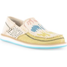 Vaneda Linen Espadril 1331 Keten Kadın Ayakkabı Bej-Sarı