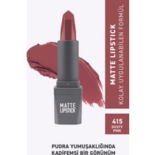 415 Dusty Pink Mat Ruj - Kuruma Yapmayan Pürüzsüz Dokunuş ve Kadifemsi Etki - Matte Lipstick