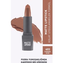 403 Caramel Nude Mat Ruj - Kuruma Yapmayan Pürüzsüz Dokunuş ve Kadife Etki - Matte Lipstick