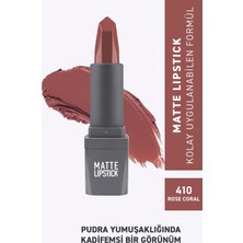 410 Rose Coral Mat Ruj - Kuruma Yapmayan Pürüzsüz Dokunuş ve Kadifemsi Etki -  Matte Lipstick