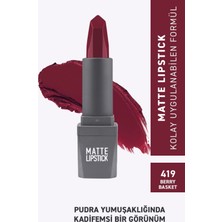 419 Berry Basket Mat Ruj - Kuruma Yapmayan Pürüzsüz Dokunuş Kadifemsi Etki - Matte Lipstick