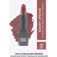 307 Sheer Coral Parlak Ruj - Nemlendirici Etkili Pürüzsüz Dudak Görünümü - Glossy Lipstick