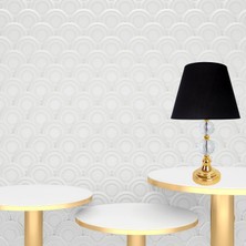 Dekovien Modern Kristal Gold Metal Ayaklı Kumaş Siyah Abajur ABD0077