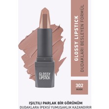 302 Nude Parlak Ruj - Nemlendirici Etkili Pürüzsüz Dudak Görünümü - Glossy Lipstick