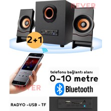 Rever 2+1 Ses Sistemi Bluetooth Hoparlör PC / USB / telefon Uyumlu