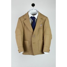 Doctor Junior 4-15 Yaş Erkek Çocuk Spor Örme Ceket Bej