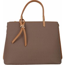 Bagacar M814 Vizon Camel Suni Deri Bayan Çapraz El ve Omuz Çantası